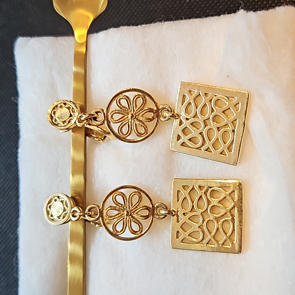 Vintage dangle clip on earrings